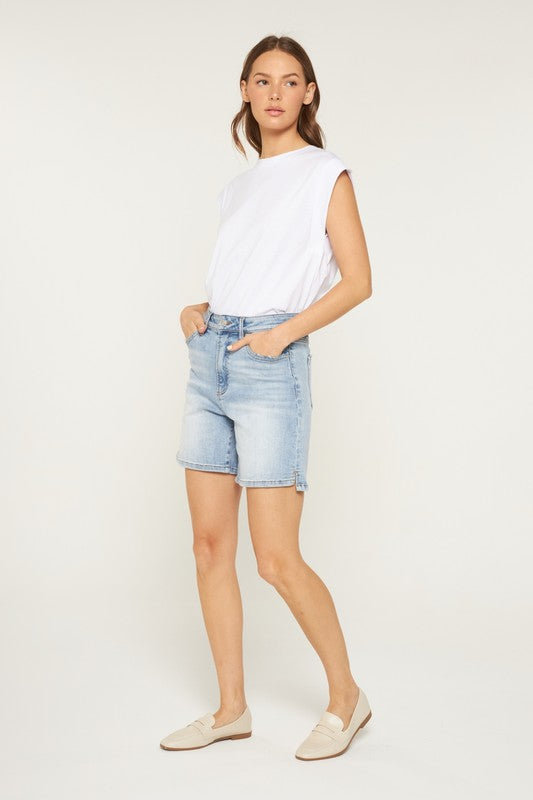 The Lila Light Wash A-Line Shorts