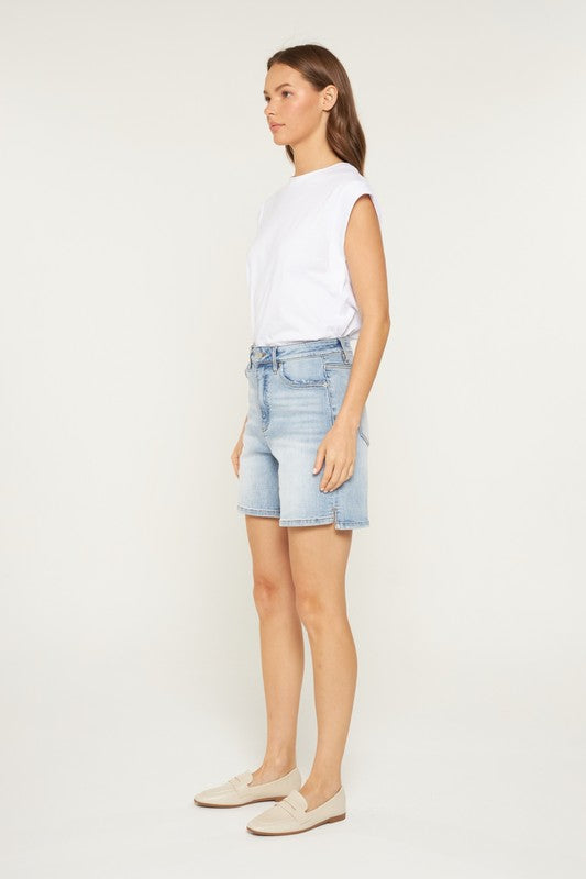 The Lila Light Wash A-Line Shorts