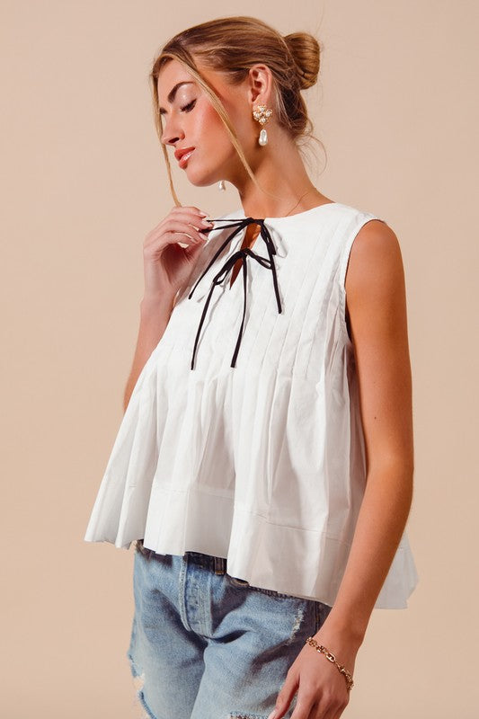 The Chloe Sleeveless Bow-Front Top