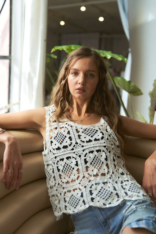 The Maren Crochet Lace Tank