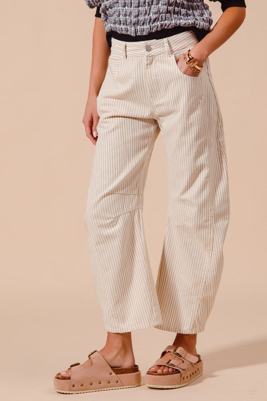 The Sawyer Pinstripe Barrel Pants