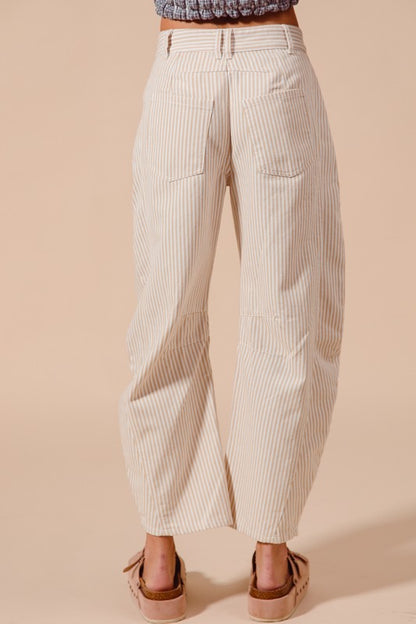 The Sawyer Pinstripe Barrel Pants