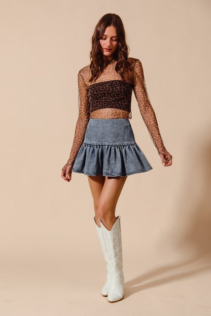 The Sienna Denim Ruffle Skirt