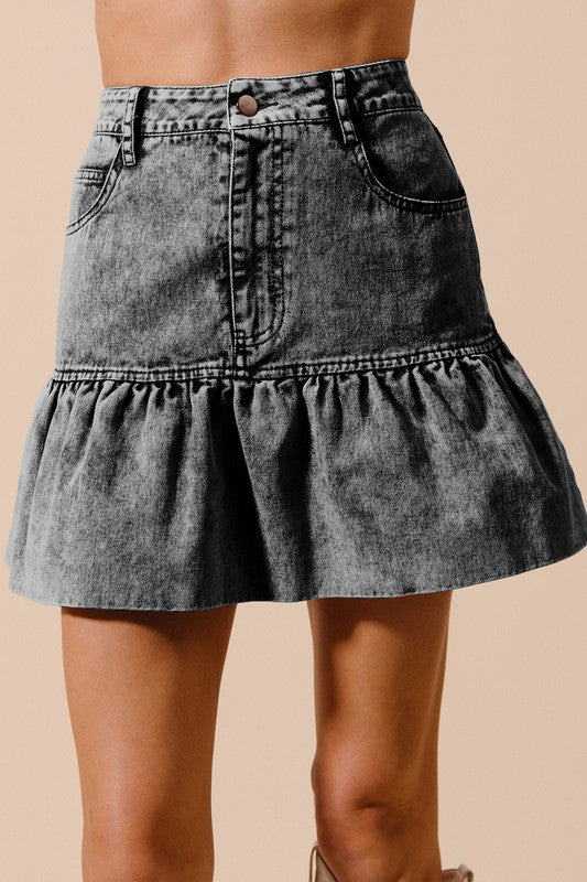 The Sienna Denim Ruffle Skirt