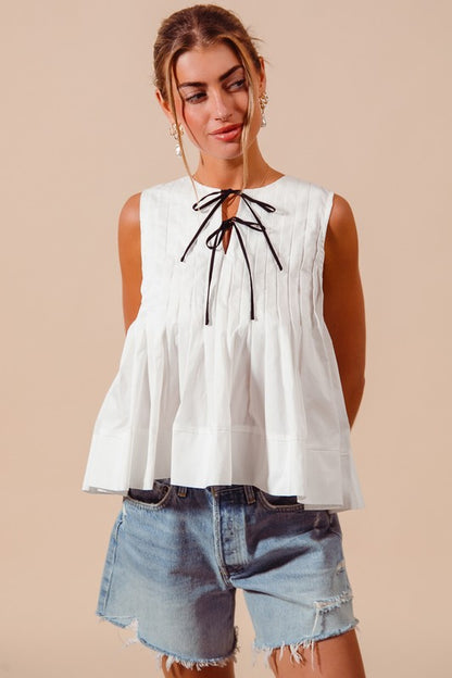 The Chloe Sleeveless Bow-Front Top