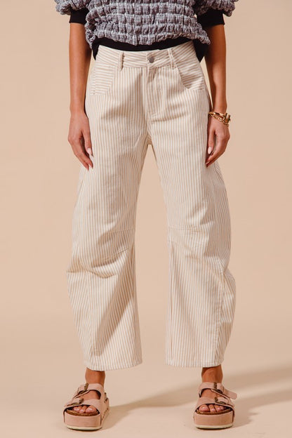 The Sawyer Pinstripe Barrel Pants