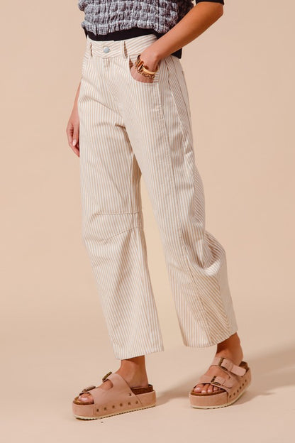 The Sawyer Pinstripe Barrel Pants