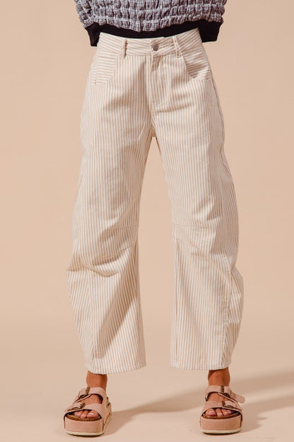 The Sawyer Pinstripe Barrel Pants