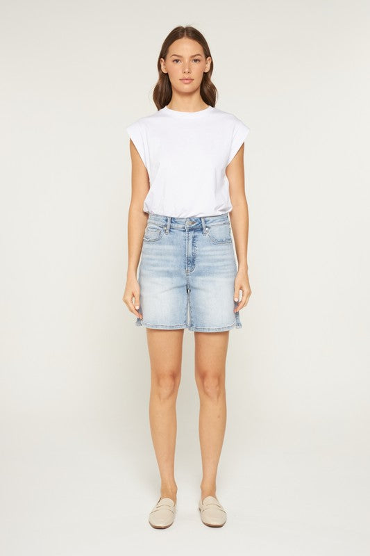 The Lila Light Wash A-Line Shorts